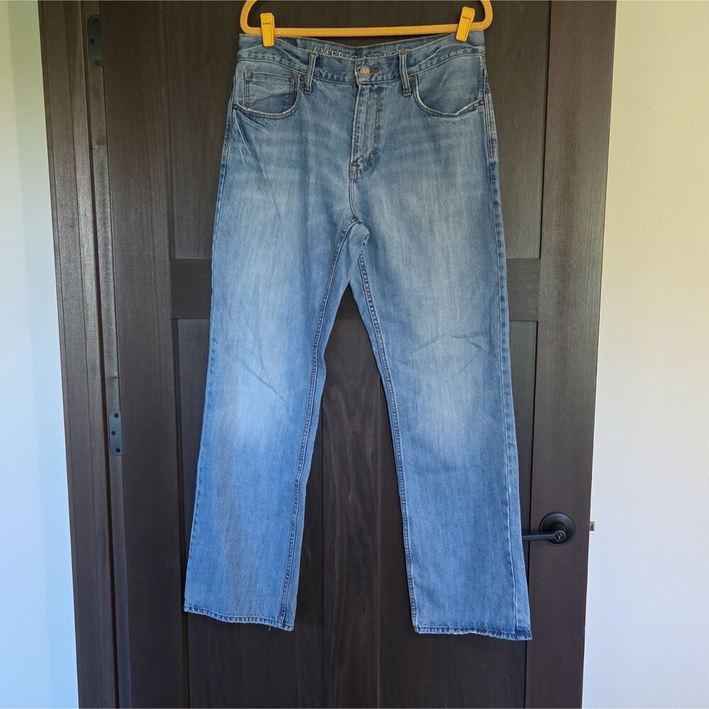 MENS AMERICAN EAGLE OUTFITTERS BOOTCUT LIGHT WASH DENIM JEAN 34 X 34
